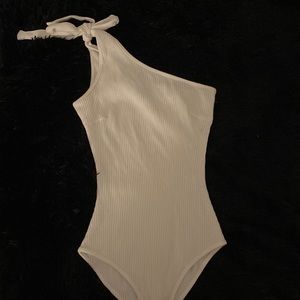 Princess polly white body suit, one shoulder tie